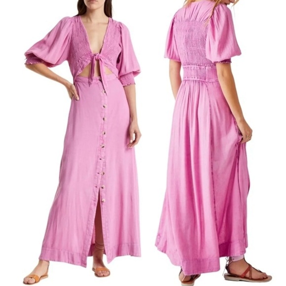 Madewell Pink Maxi Dress size S - Picture 2 of 6